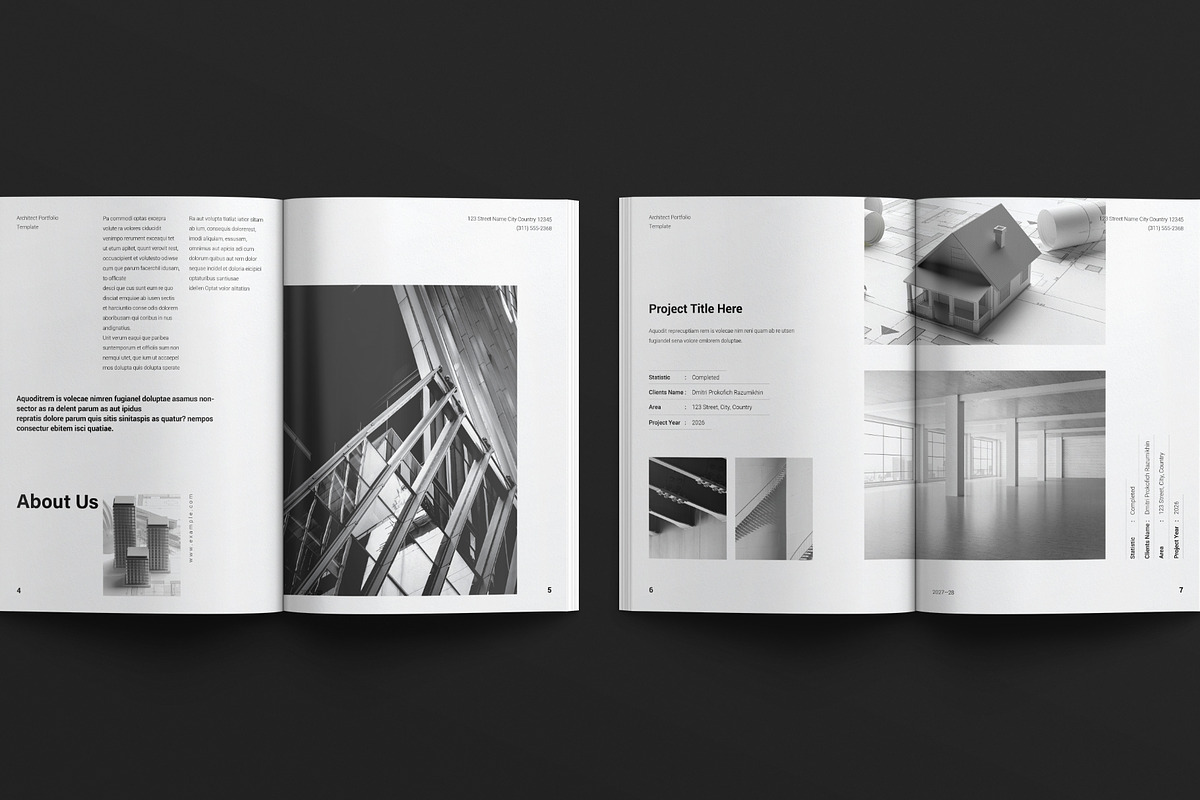 Architecture Portfolio Template, a Brochure Template by E-Type (Photo 3 of 7)