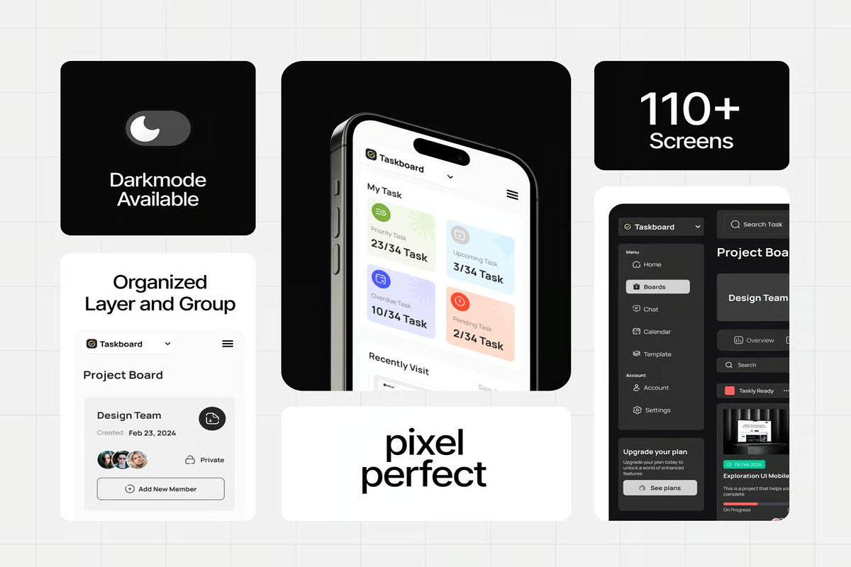 Taskboard - Task Dashboard UI UX KIT, an UI Kit Template by Lumina_ui_ux202 (Photo 3 of 7)