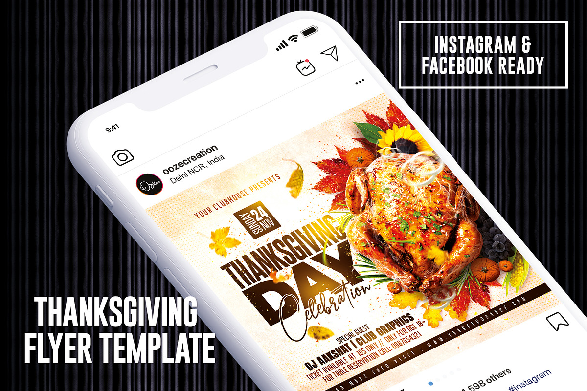 Thanksgiving Flyer Template, a Flyer Template by MithilaCreation (Photo 4 of 6)