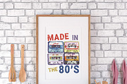 Made in the 80s Print, an Object Illustration by Watercolor_Vector Graphic (Thumbnail 3 of 4)