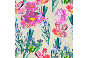 Seamless pattern with flowers