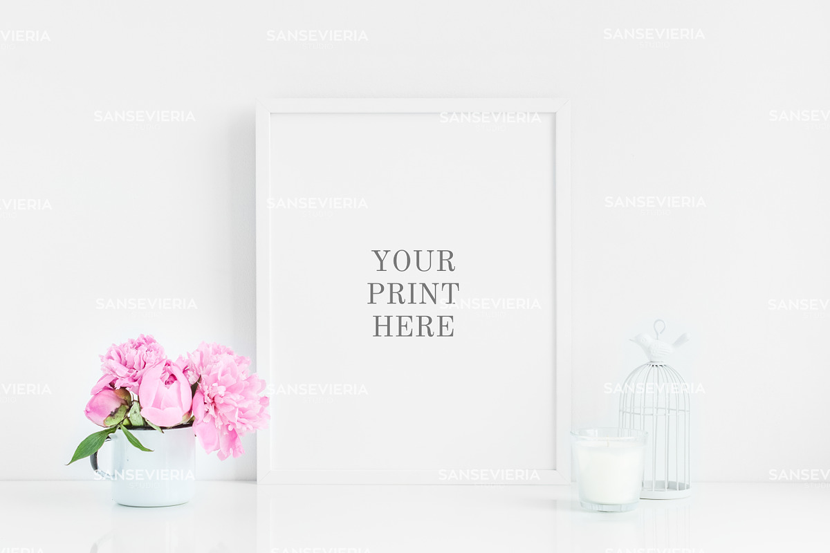 8x10 print mockup 16x20 4:5 peonies, a Print Template by Grace White (Photo 1 of 4)