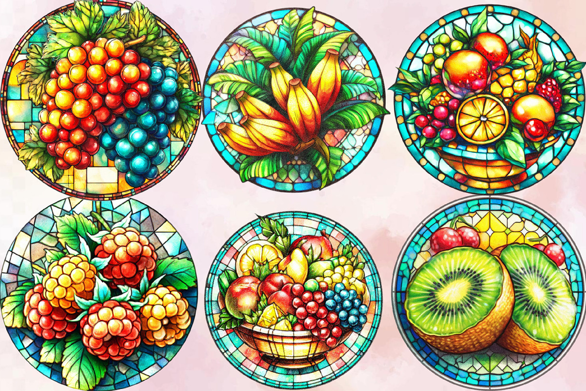 Summer Stained Glass Clipart Bundle., an Illustration by SVGArt (Photo 9 of 9)