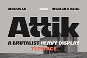 Attik - Brutalist Display Font, a Sans Serif Font by Satriyo Atmojo (Thumbnail 1 of 10)
