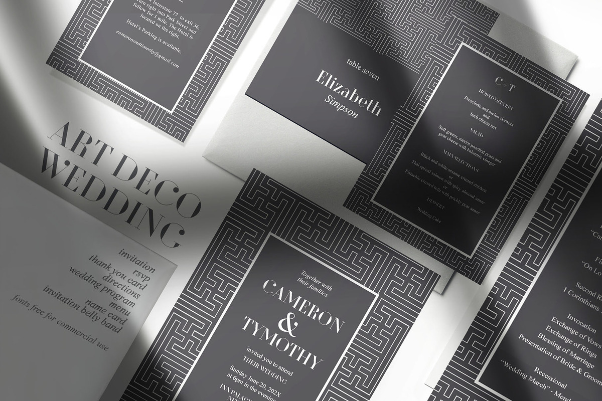 Art Deco Wedding Suite, an Invitation Template by cafelab_store (Photo 1 of 5)