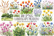 Wall Art Set Watercolor Wildflowers, an Illustration by Sublimation Artist (Thumbnail 1 of 6)