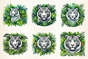 White Tiger Watercolor Animal, a Seasonal Illustration by DreamArtGraphic (Thumbnail 2 of 4)