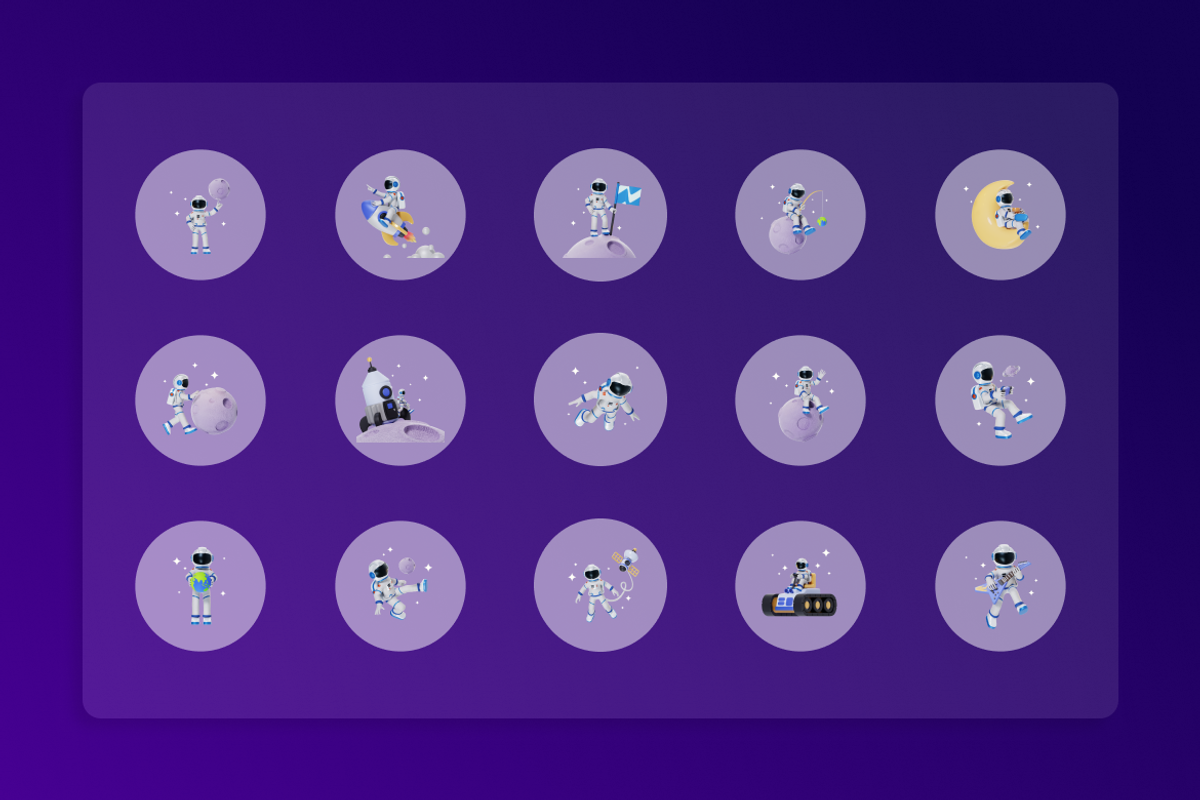 Astronout 3D Illustration, a Characters & Person 3D Model by Vektora Studio (Photo 2 of 2)