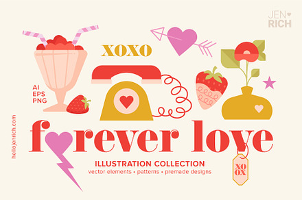 Forever Love Illustration Collection, a Decorative Illustration by hellojenrich