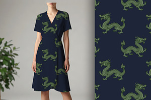 Royal Dragon on Navy Blue