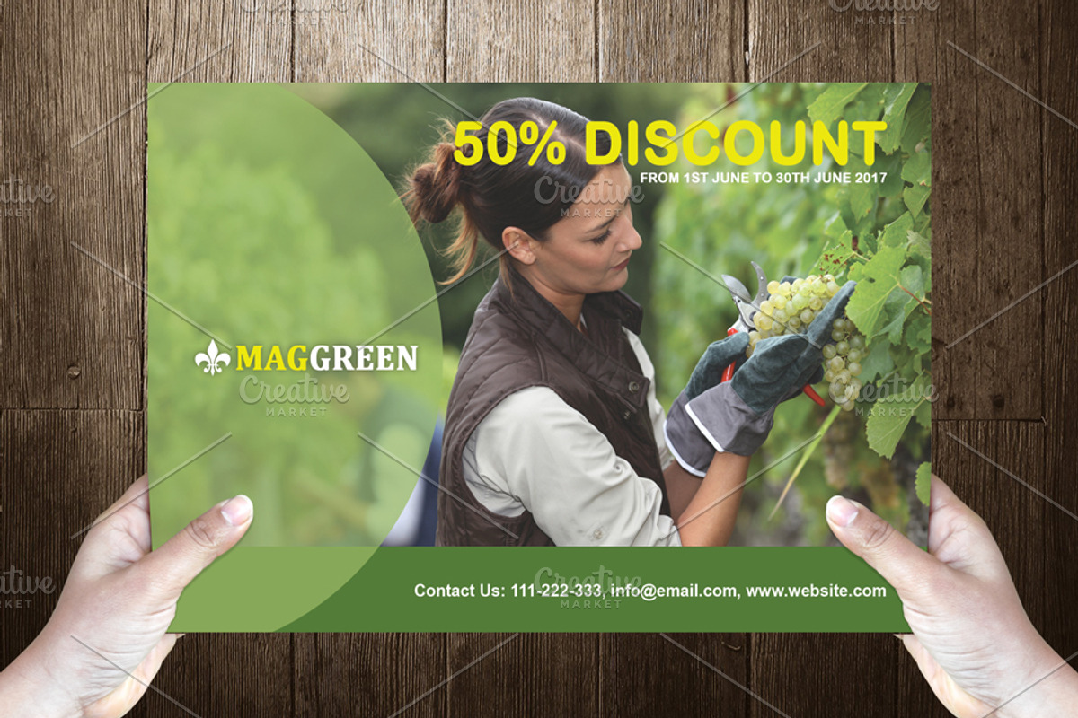 Greenvo Post Card Template, a Card Template by Dueza.Com