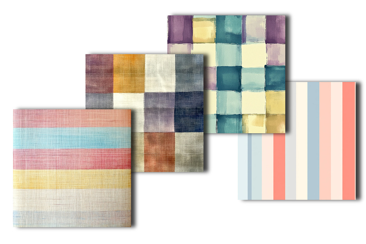 Pastel Plaid and Stripe Patterns, an Illustration by OK Design (Photo 2 of 3)