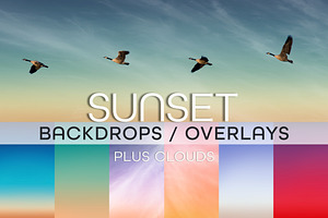 25 Sunset Sky Composite Backdrops