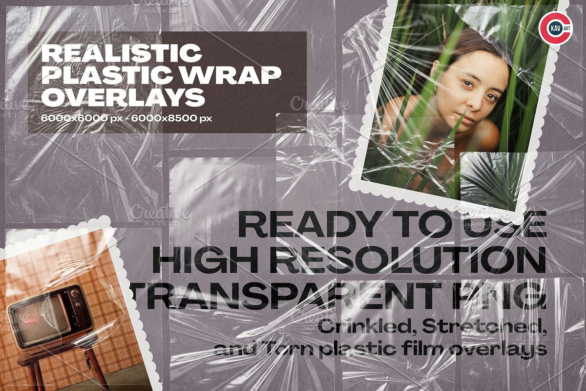 Realistic Plastic Wrap Overlays, an Object Graphic by C-Kav (Photo 1 of 4)