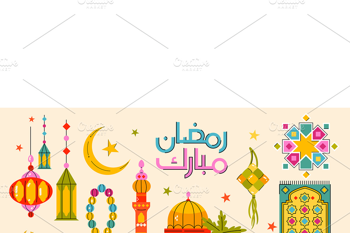 Set of Colorful Ramadan Elements, an Object Graphic by MISS CHATZ (Photo 3 of 3)