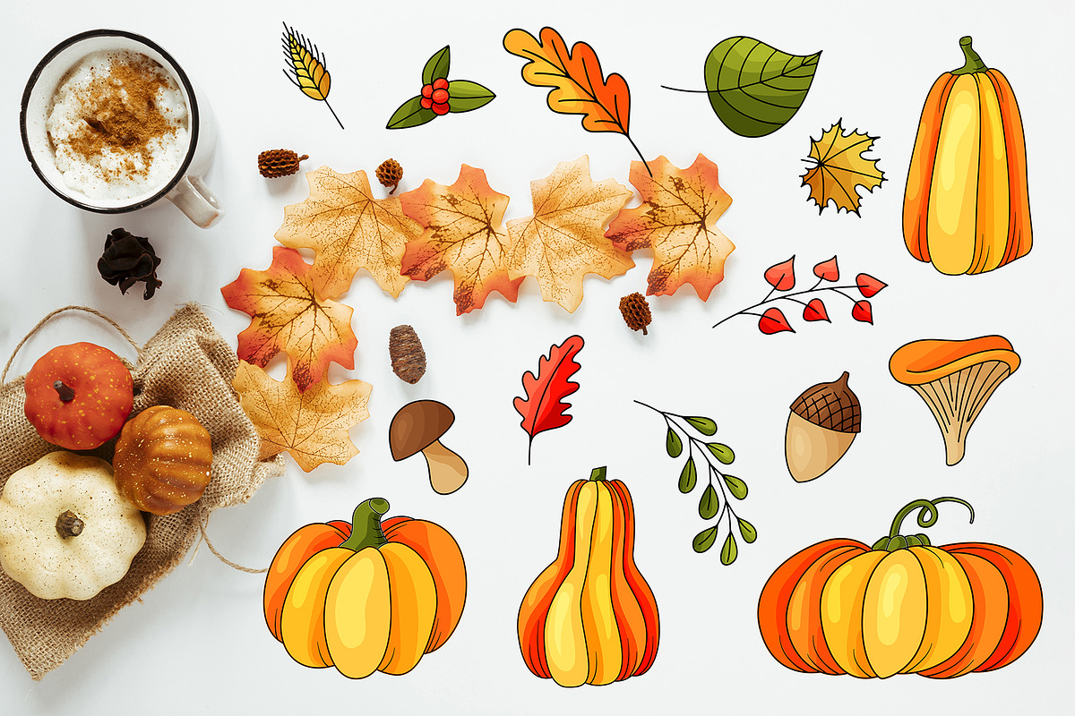 Thanksgiving holiday overlay+clipart, an Illustration by Astarte_design (Photo 12 of 13)