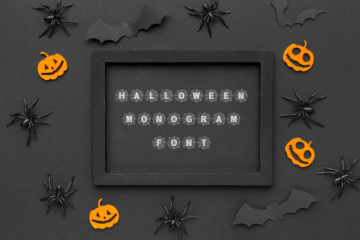 Spider Monogram Halloween Font, a Font by vladocar (Photo 4 of 5)