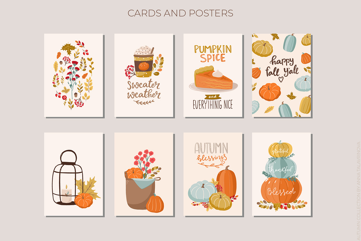 Autumn mood patterns&clipart bundle, a Food Illustration by Cozy pattern shop (Photo 6 of 10)
