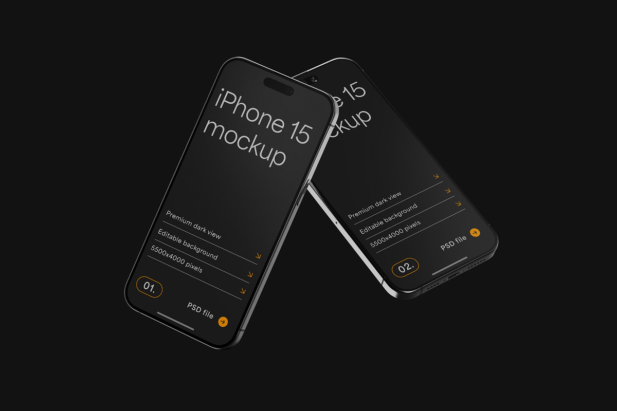 iPhone 15 Pro Mockup Set, an iPhone Mockup by Deeplab (Photo 8 of 9)