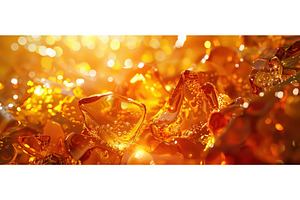 Golden liquid with bubbles and, an Abstract Photo by piter.goskov
