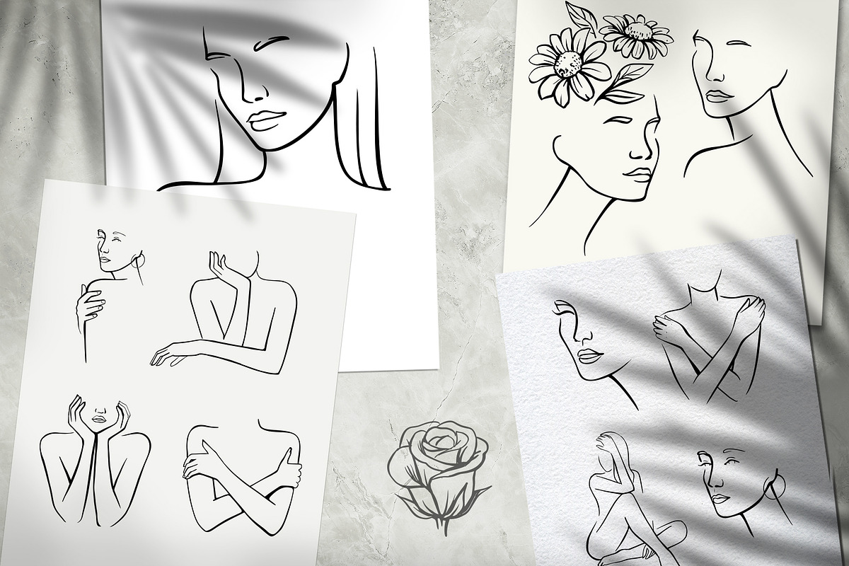 Woman & flower sketch. Female art., a Healthcare Illustration by bioraven (Photo 9 of 13)