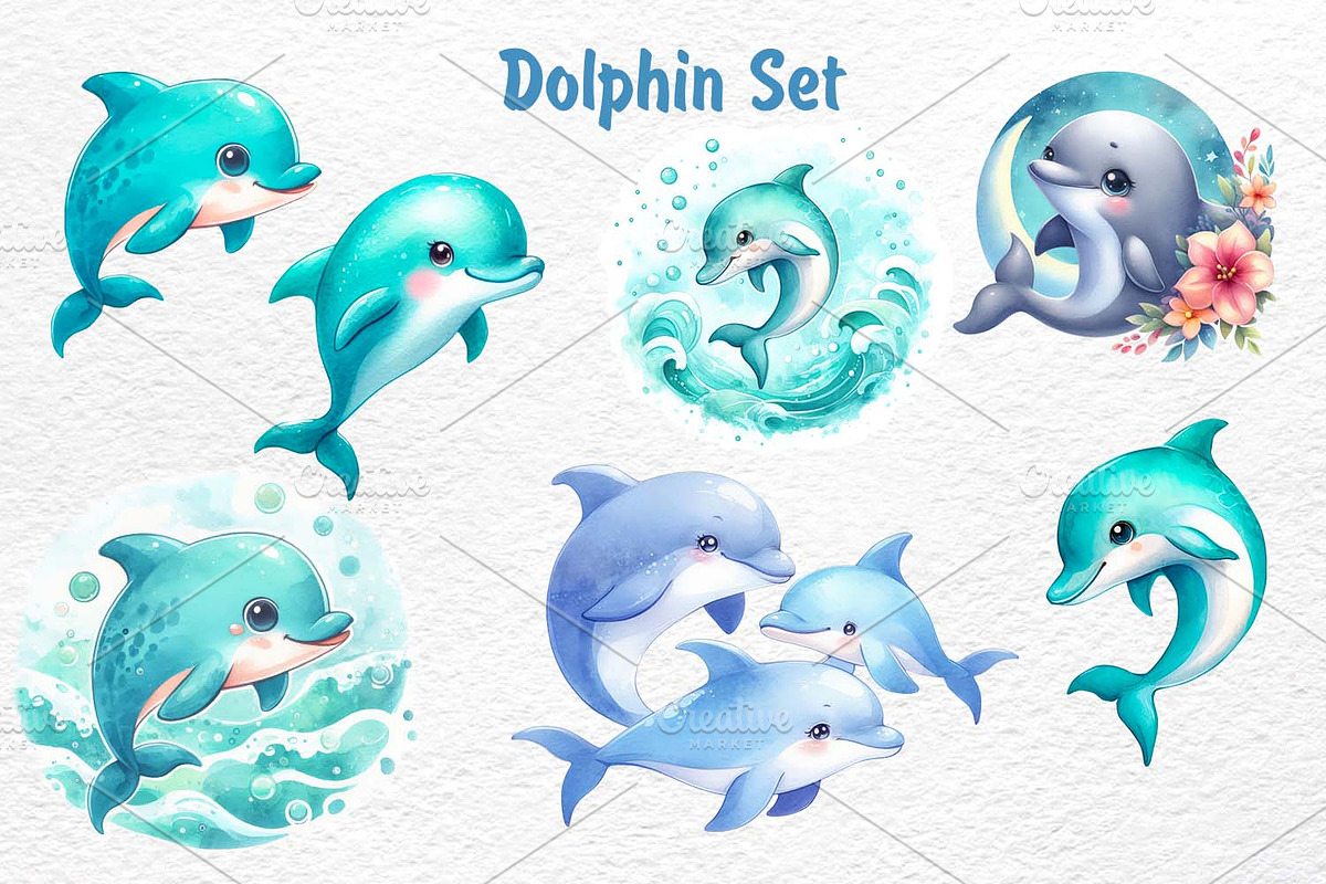 Cute Ocean Creatures, an Animal Illustration by Watercolor dreams (Photo 2 of 8)