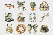 Hunting And Fishing Clipart, a Seasonal Illustration by Design Market (Thumbnail 4 of 5)