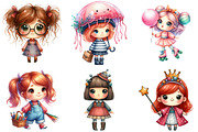 Quirky Cute Little Girl Clipart, an Illustration by Daily.Designs (Thumbnail 3 of 5)