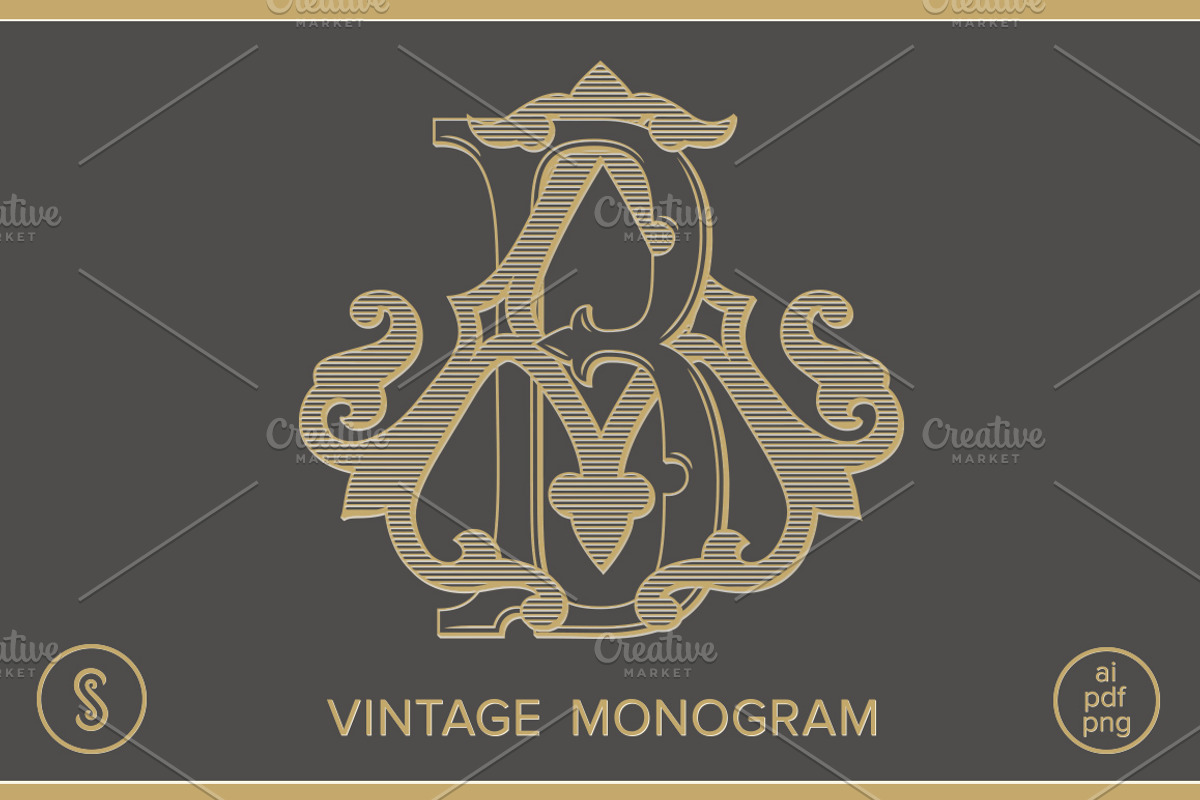 AB Monogram BA Monogram, an Illustration by Shuler Studio (Photo 1 of 6)