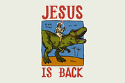 Jesus is back riding t-rex, an Illustration by hand draw (Thumbnail 1 of 3)