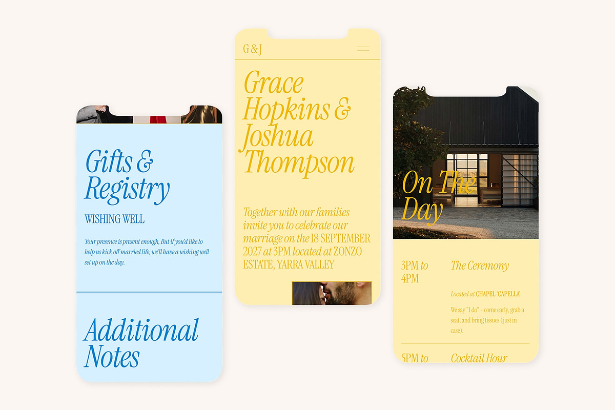 Joy — Bold Winery Wedding Template, a Squarespace Template by WebInAWeek (Photo 4 of 6)