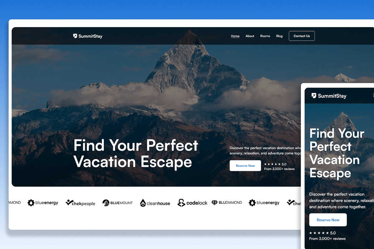 SummitStay:  Figma Vacation Template, an UI Kit Template by Flow Samurai Templates (Photo 1 of 5)