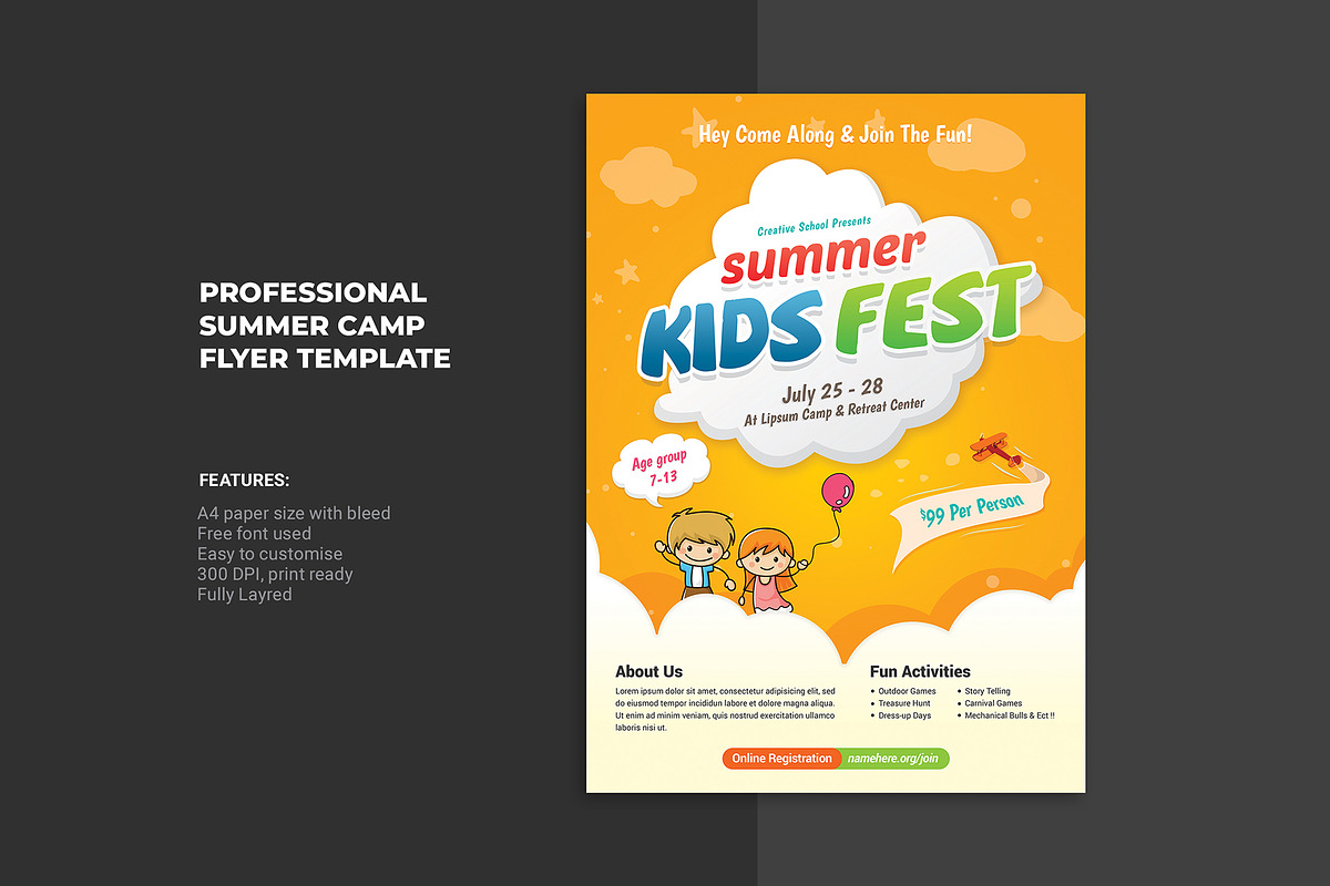 Kids Summer Camp Flyer, a Flyer Template by Diverter (Photo 1 of 3)