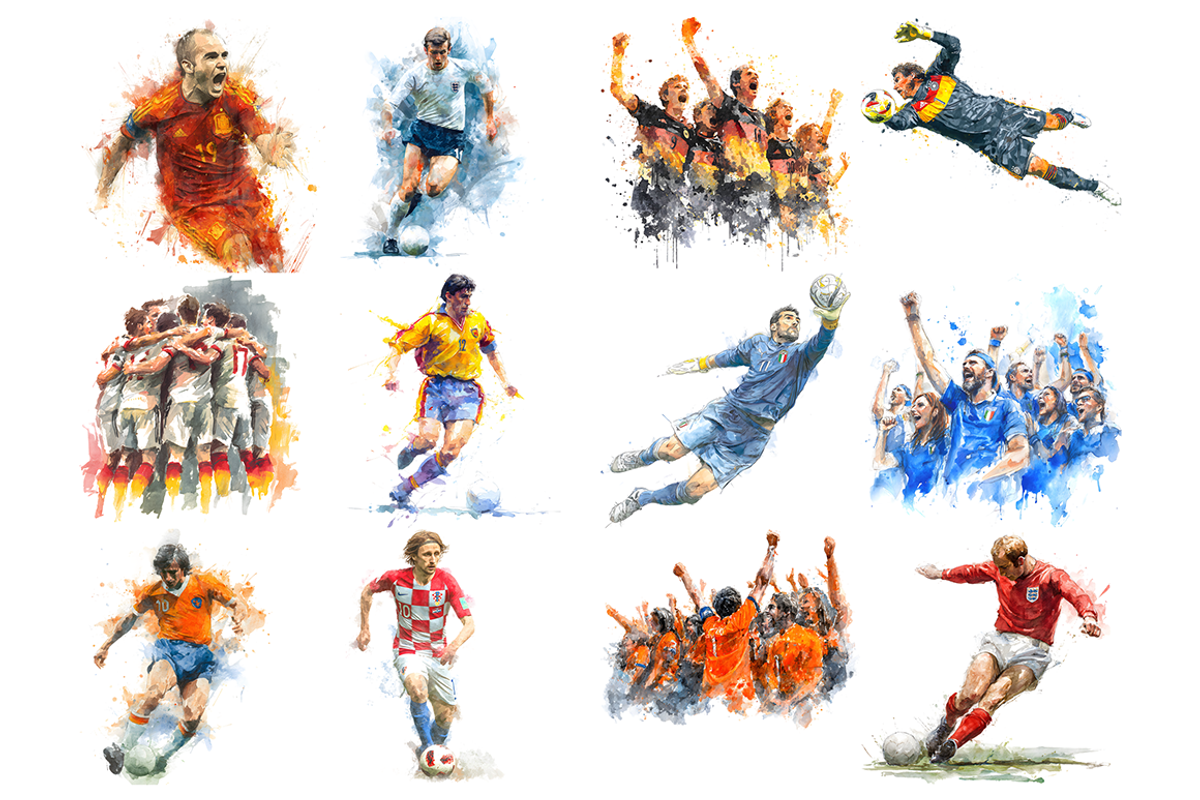Europe Soccer Clipart Bundle, a Decorative Illustration by stickermadness (Photo 2 of 4)