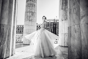 Black And White Portrait Of Bride