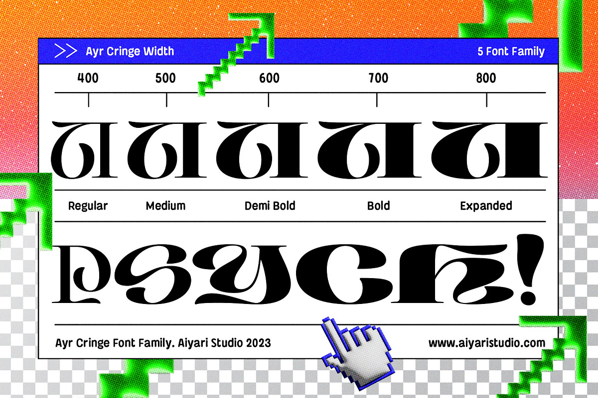 Cringe Experimental Typeface, a Serif Font by Aiyari (Photo 4 of 14)