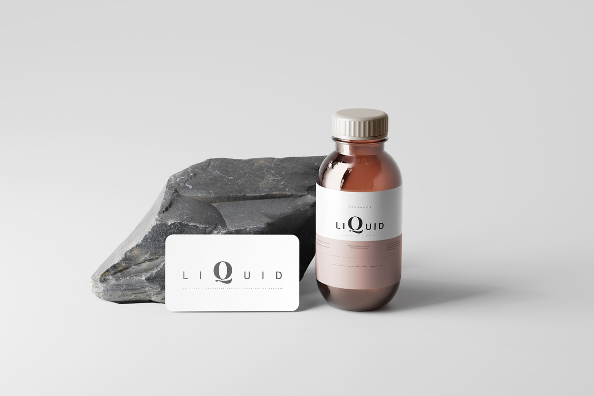 Amber Glass Medicine Bottle Mockup, a Cups & Container Mockup by pmvch (Photo 7 of 10)