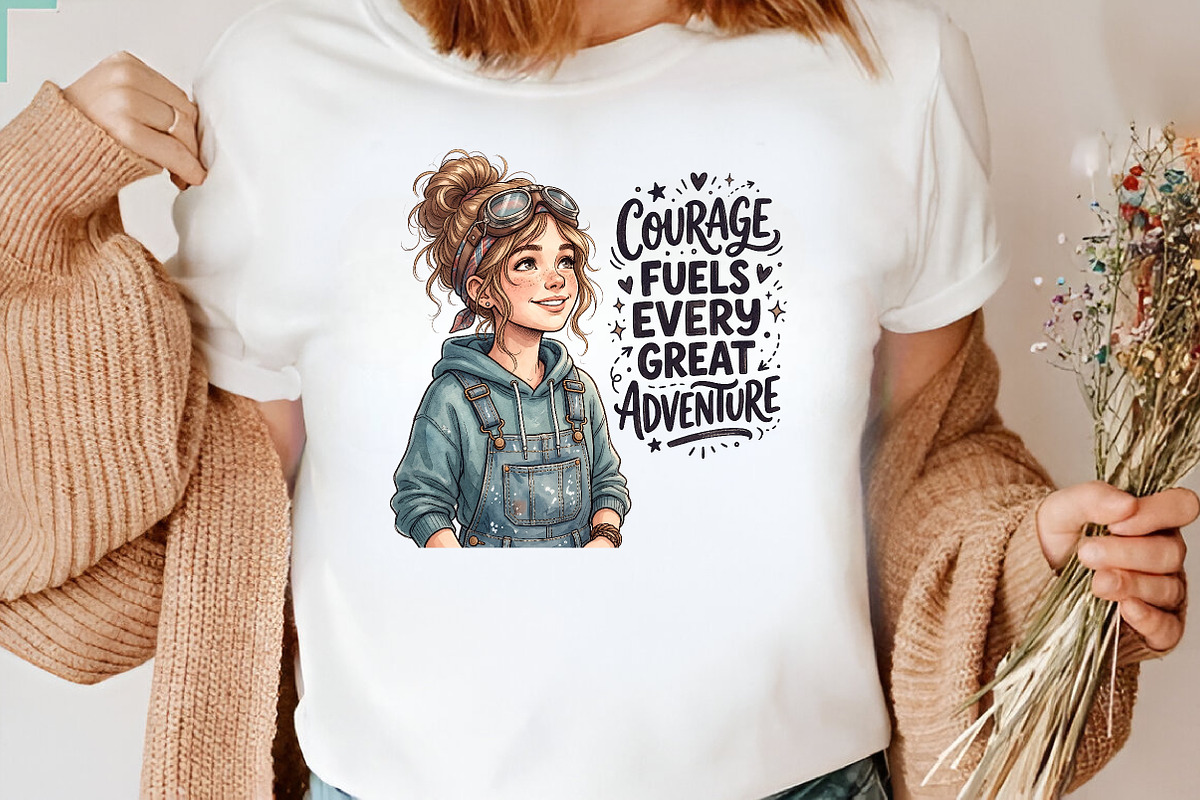 Courage Fuels Adventure Aviator Girl, a Seasonal Illustration by CraftArtStudio (Photo 3 of 4)