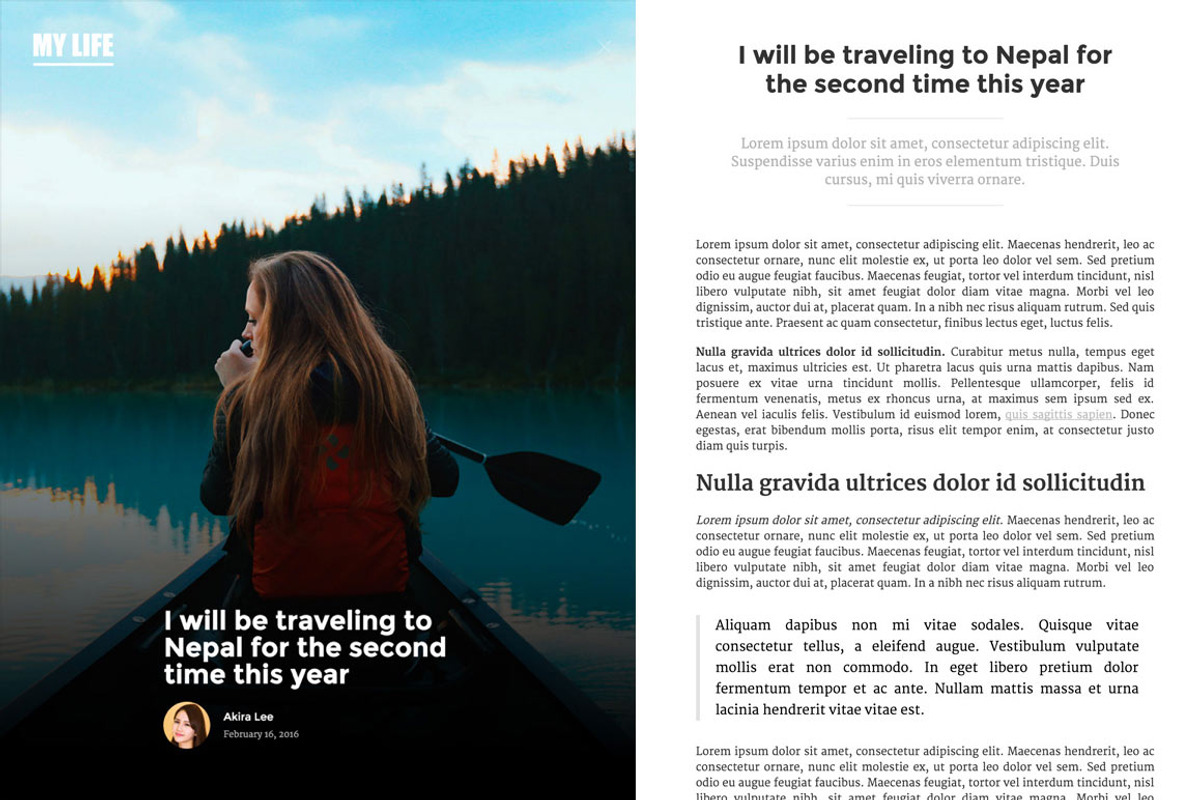 My Life - Personal Webflow CMS Theme, a Templates & Theme by Webflow (Photo 3 of 4)