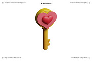 Decorative Heart Key 3D, an Object 3D Model by Wencory (Thumbnail 1 of 3)