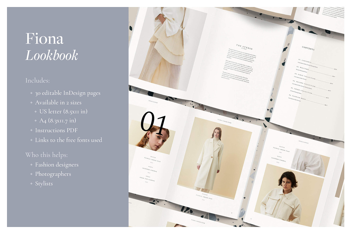 Fiona | Fashion Lookbook Template, a Magazine Template by Made for Creatives (Photo 2 of 6)