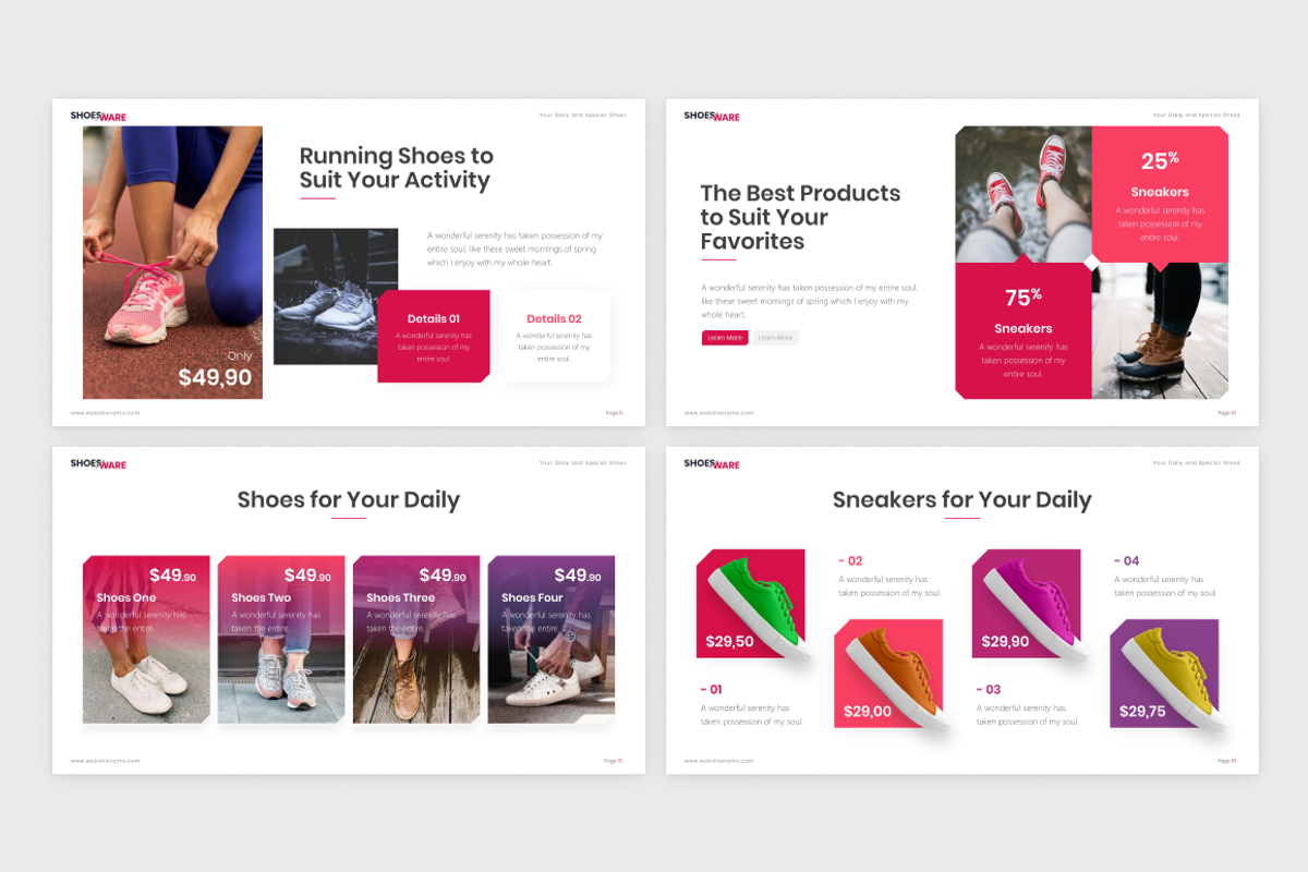 Shoes E-Commerce PowerPoint Template, a Presentation Template by ...