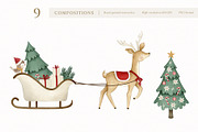 Watercolor Whimsical Christmas Set, a Decorative Illustration by Carol Lozove (Thumbnail 12 of 44)