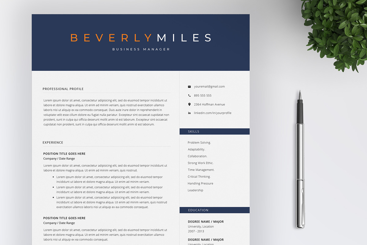Professional Resume Template 4 Pages, a Resume Template by SalientResume (Photo 1 of 5)