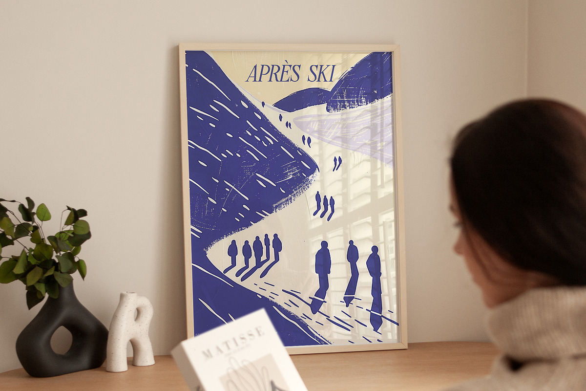 Apres Ski Blue Wall Print, an Illustration by RossiGalleria (Photo 1 of 2)