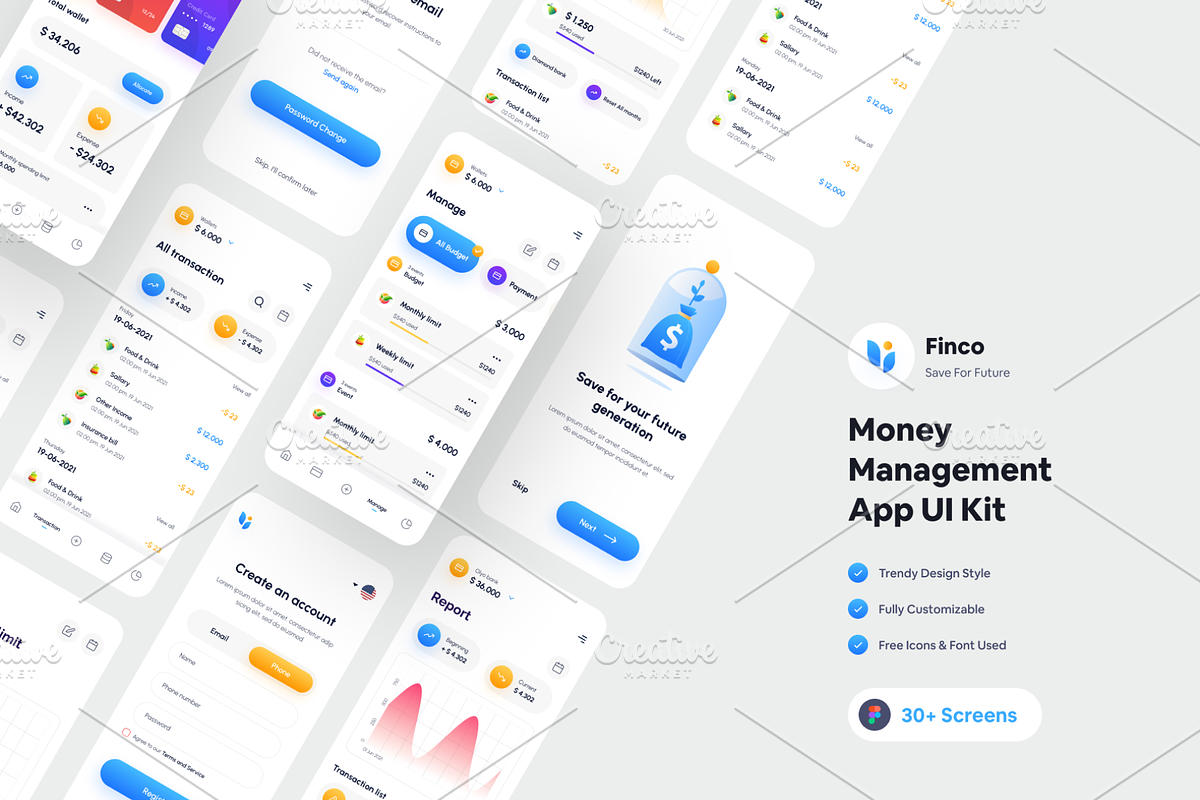 Finco - Money Management App, an App Template by Pixency (Photo 1 of 6)