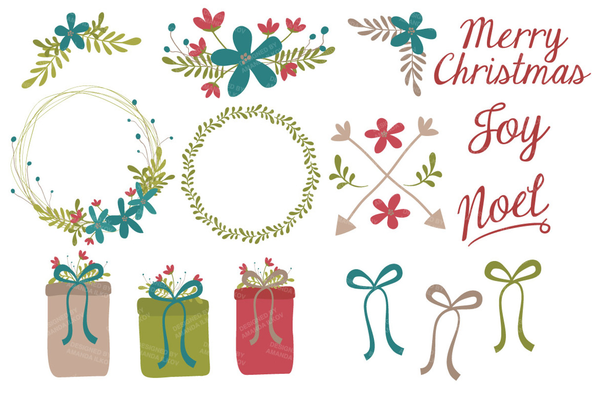 Retro Christmas Vectors & Patterns, an Illustration by Amanda Ilkov (Photo 4 of 5)