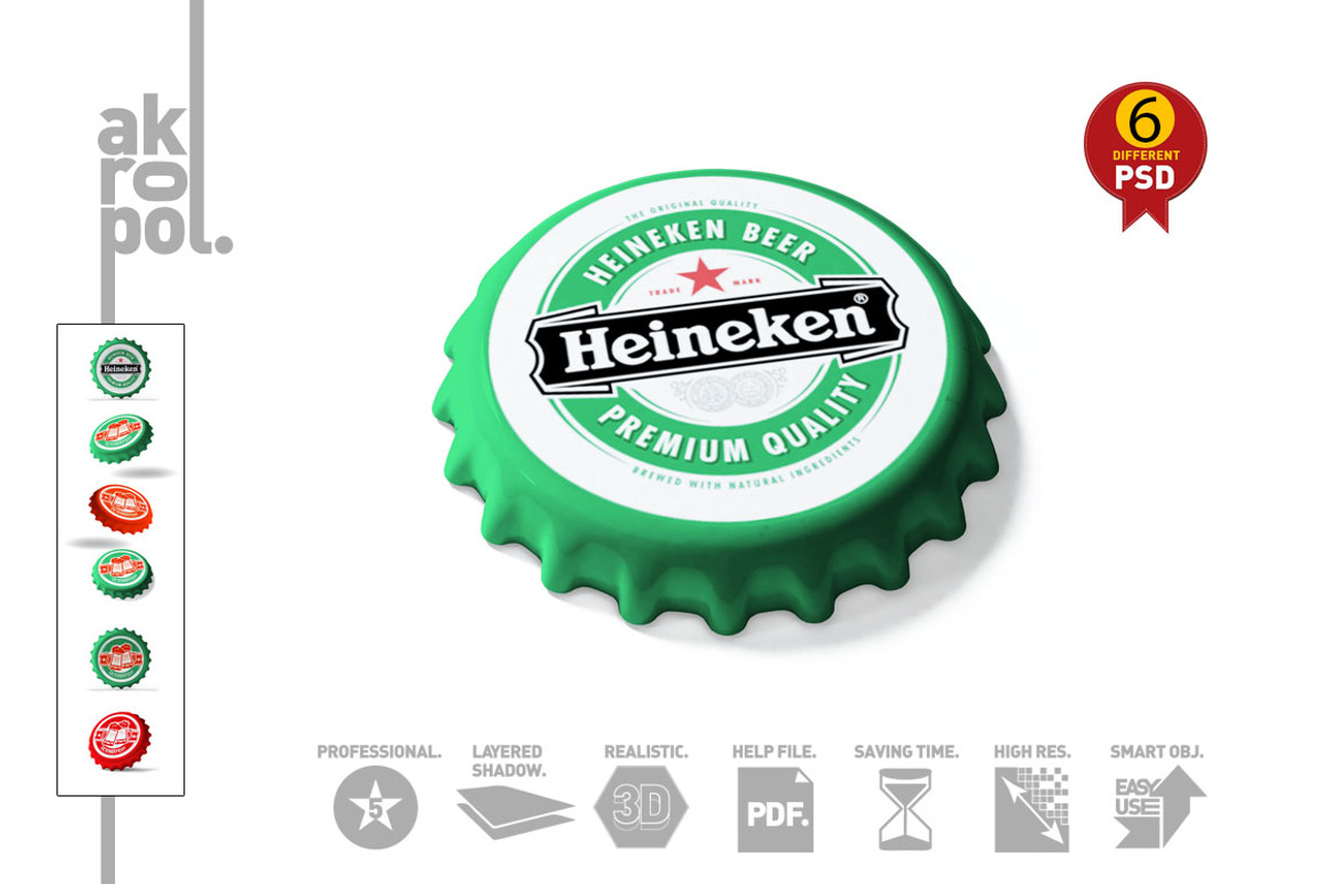 Bottle Cap Mock-Up, a Packaging Mockup by akropol (Photo 5 of 10)