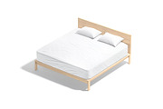 White Wooden Double Bed 3D Model, an Object 3D Model by rebrandy (Thumbnail 5 of 10)