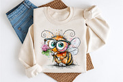 Whimsical Fuzzy Bee PNG Clipart, a Seasonal Illustration by Craft Nest (Thumbnail 6 of 6)